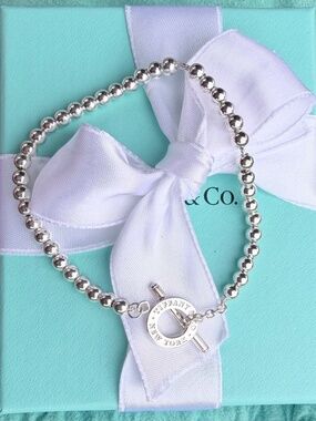Tiffany & Co. Bead Ball Toggle Bracelet Sterling Silver, Retired, 7 inch
